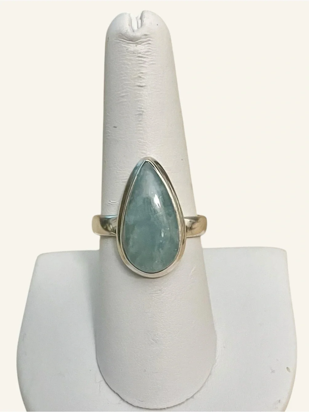 Aquamarine Sterling Silver Ring 925 Size 8
